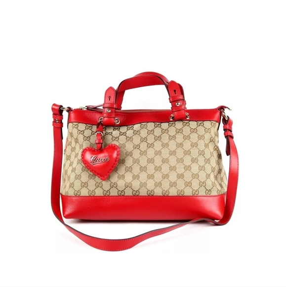 GUCCI Monogram Valentine Bag Red Rare - Picture 12 of 14